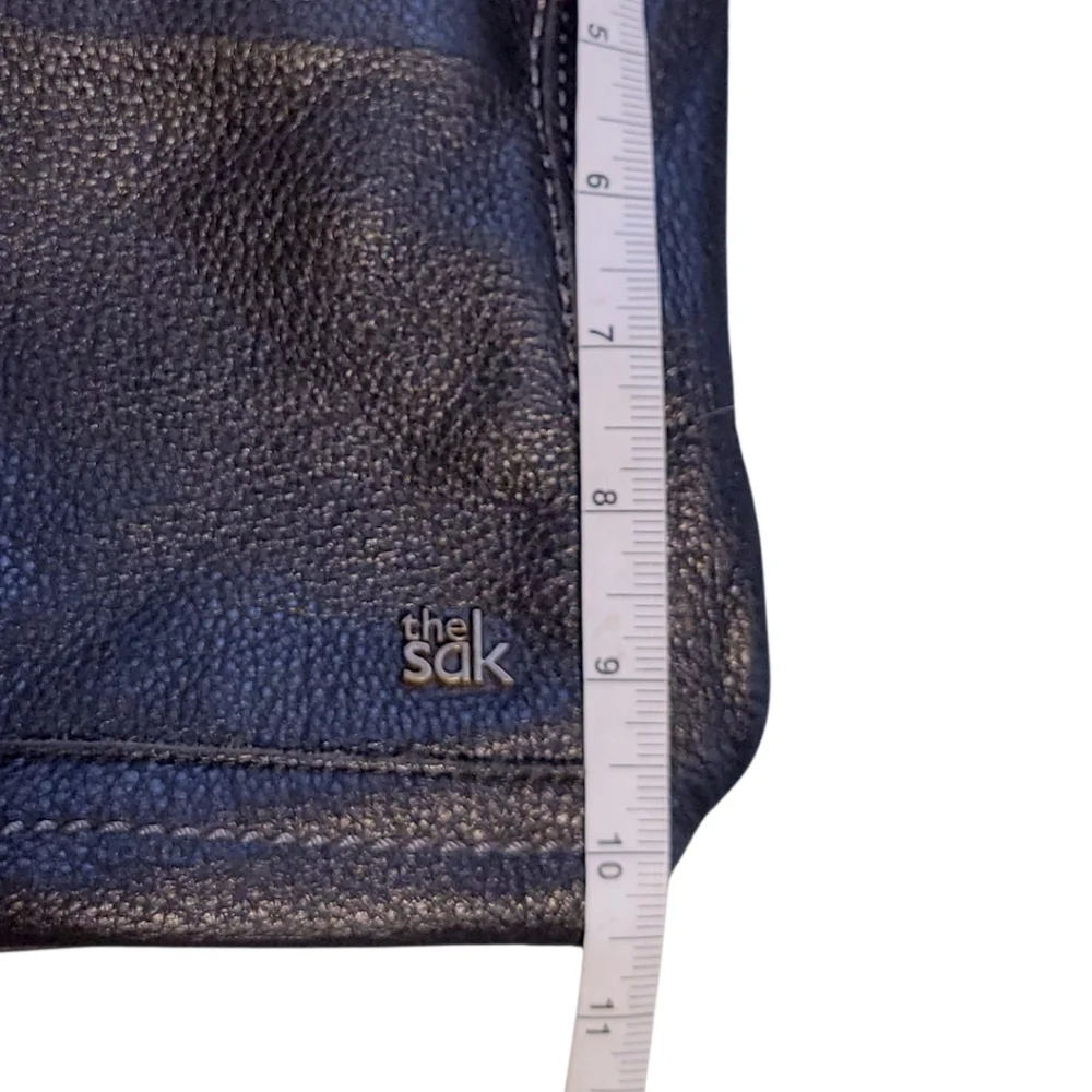 The Sak Iris Leather Crossbody Bag Black Adjustable Strap Pockets - Picture 10 of 12